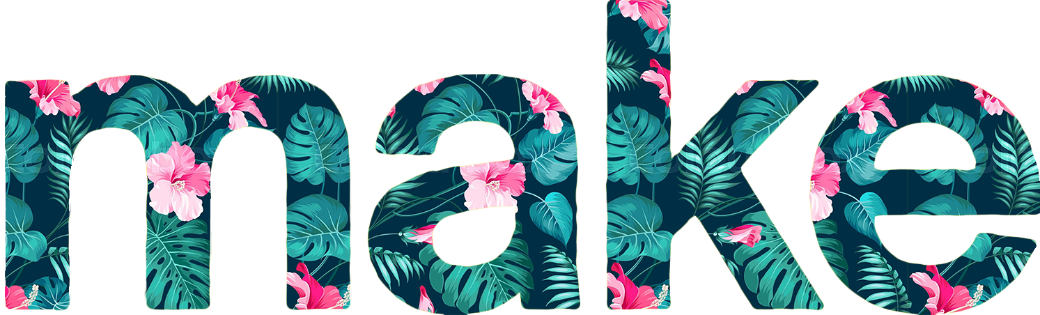 Wemake logo filled complete Tropical Floral neg